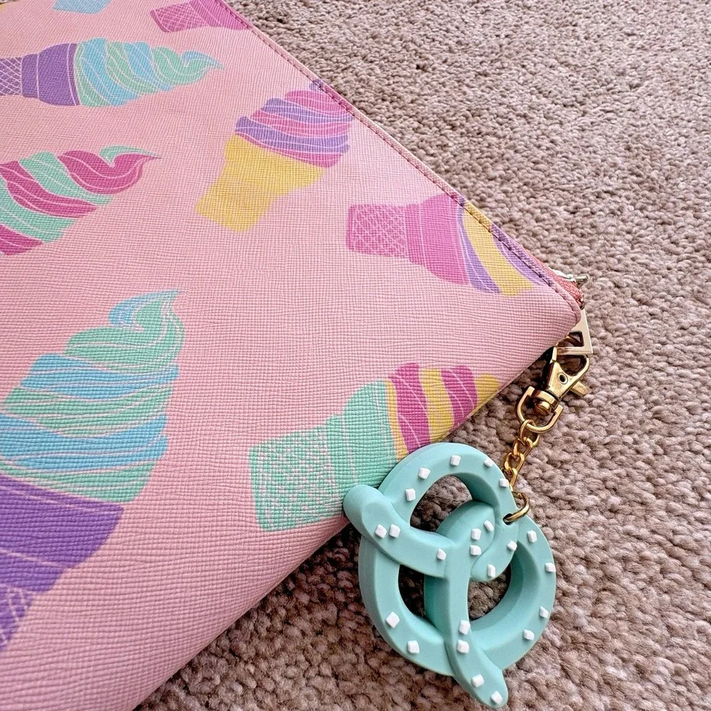 Bundle NWOT Studio DIY Can't Clutch This Zip Pouch Ice Cream Pink & Cactus Green